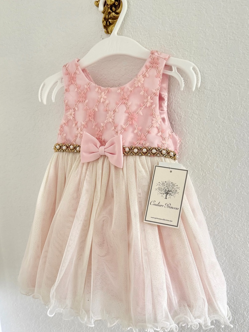 NWT Baby Girl Party Dress 18M Pink Tulle Bow Wedding Birthday Dress